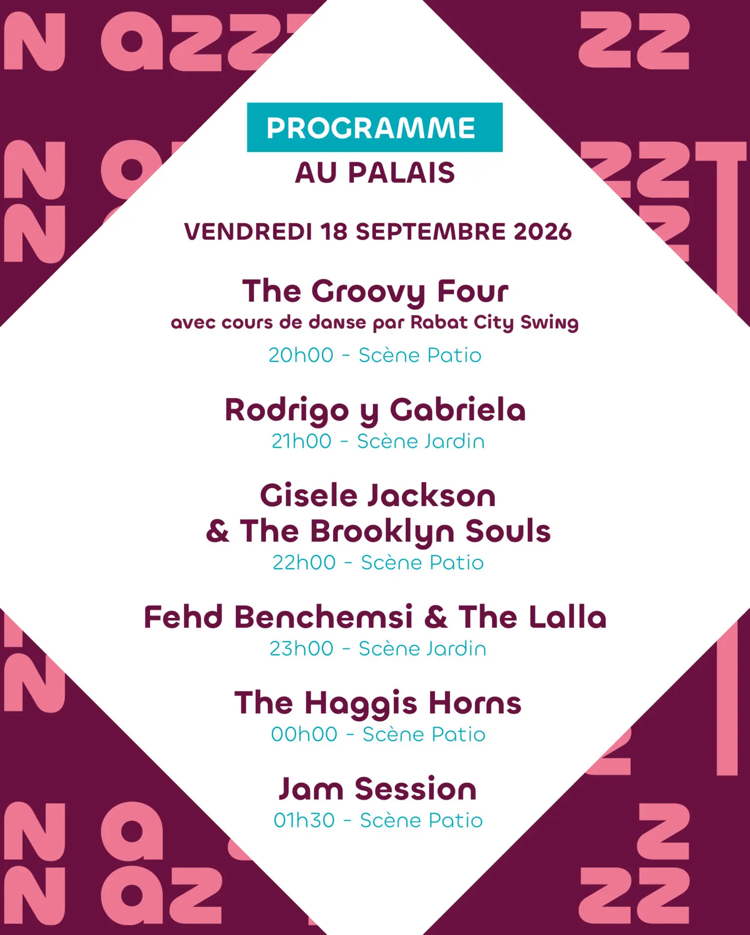 Programme au palais - 18/09